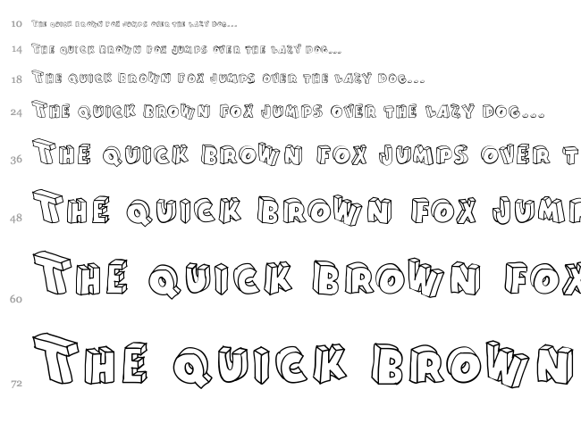Cartoon Blocks font waterfall
